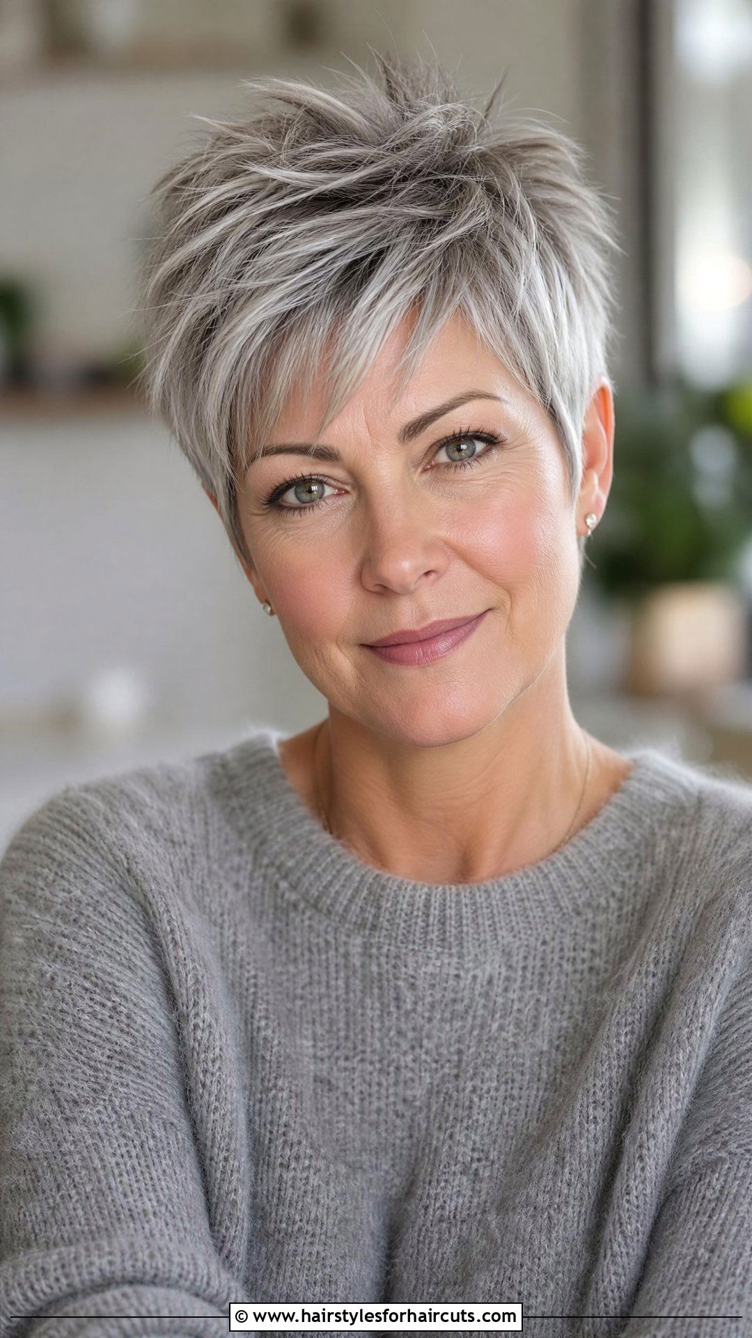 Textured Grey Pixie - 25 grey hairstyles for women - 25 grey hairstyles for women