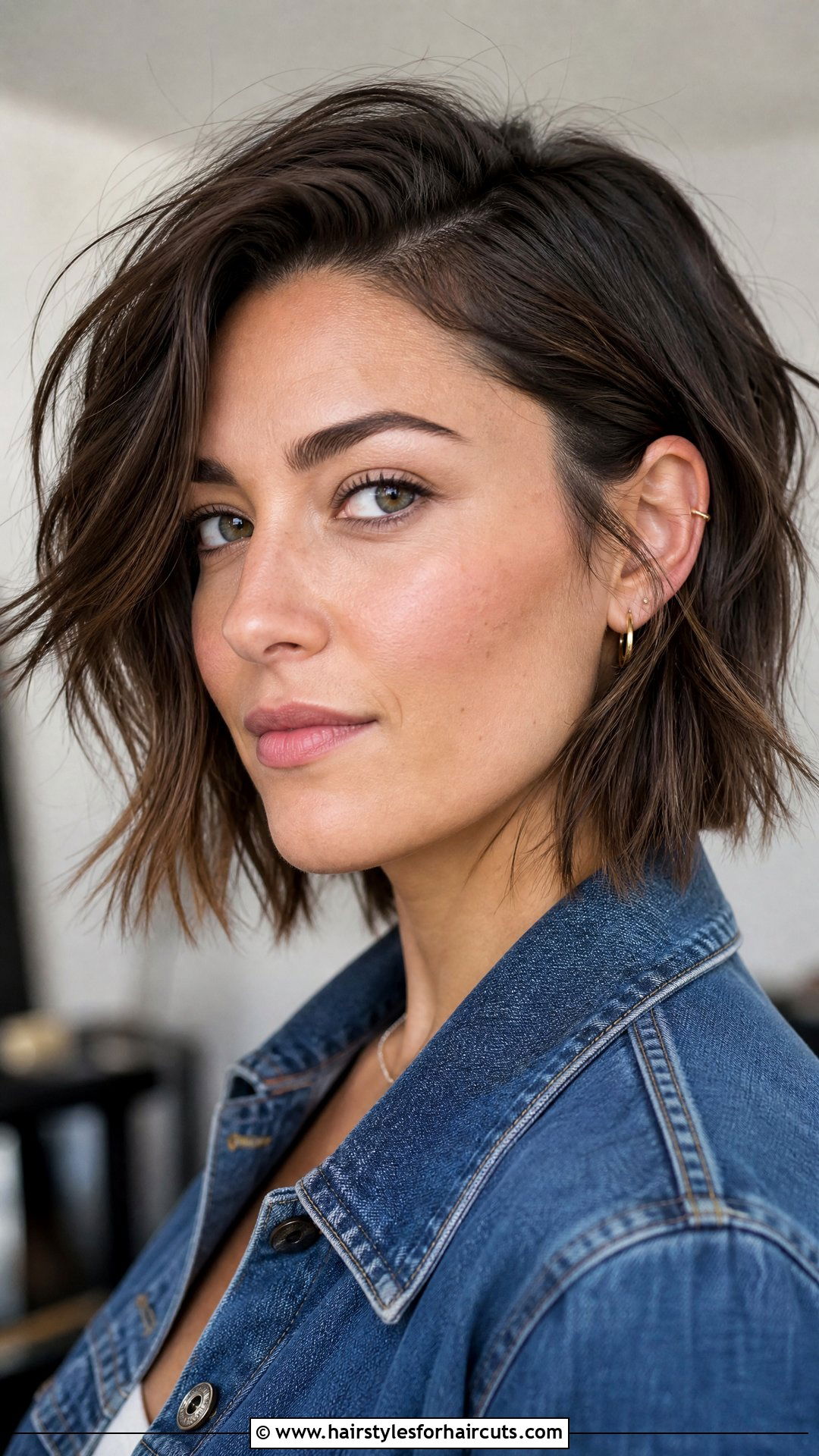 Textured Lob Haircut - 25 hairstyles for round face shape - 25 hairstyles for round face shape