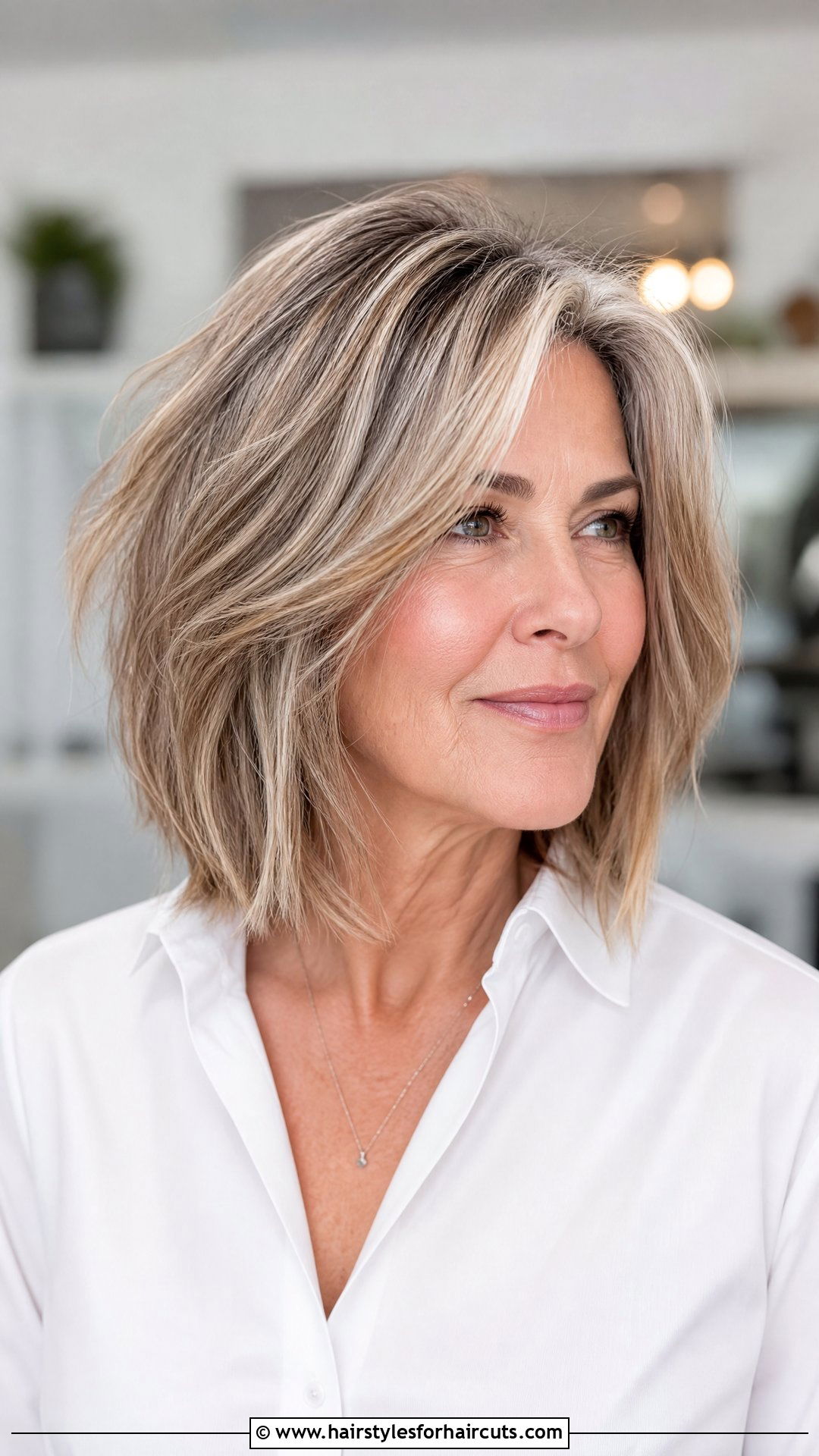 Textured Lob Haircut For Women Over 60 - 25 medium haircuts for older women - 25 medium haircuts for older women
