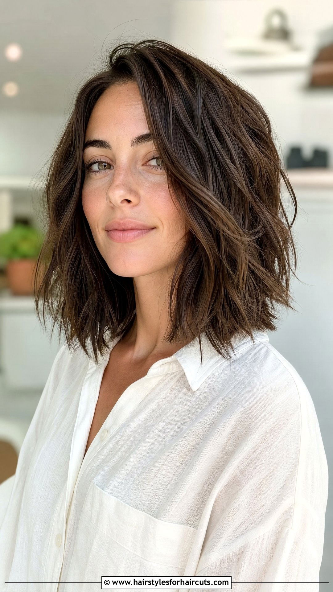 Textured Lob Thick Hair - 25 medium length thick hairstyles - 25 medium length thick hairstyles