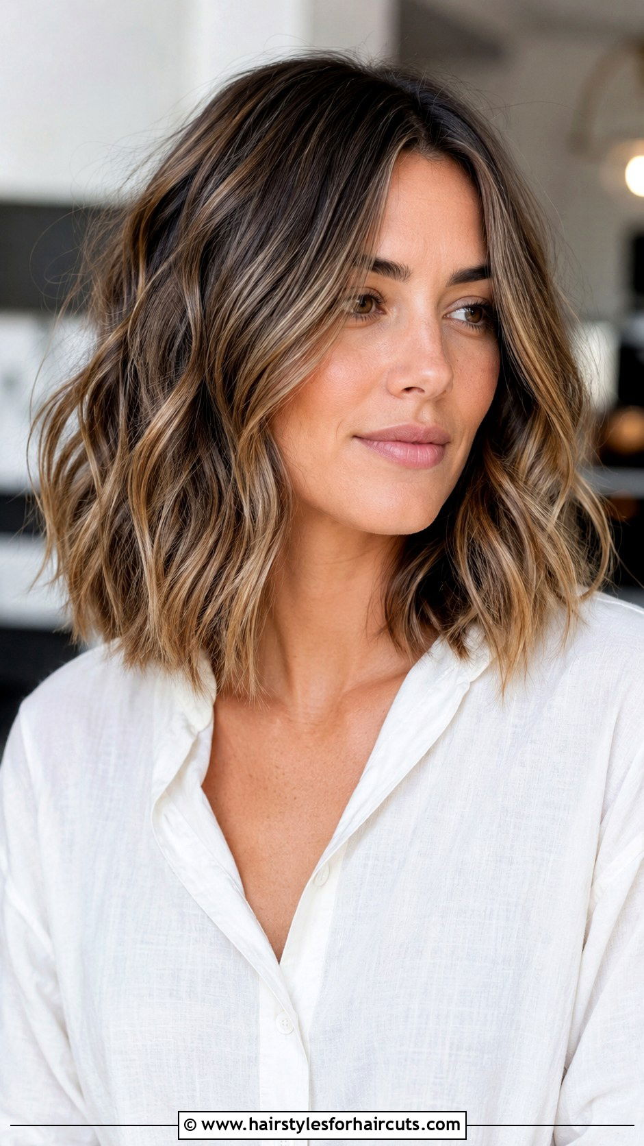 Textured Lob Waves - 25 hairstyles with hair straightener - 25 hairstyles with hair straightener