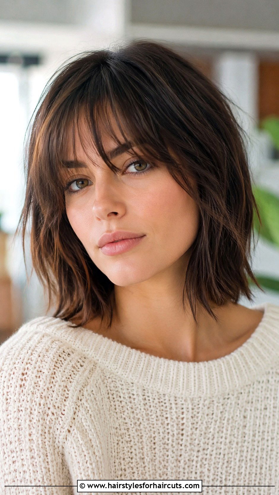 Textured Lob With Bangs - 25 female hairstyles drawing - 25 female hairstyles drawing