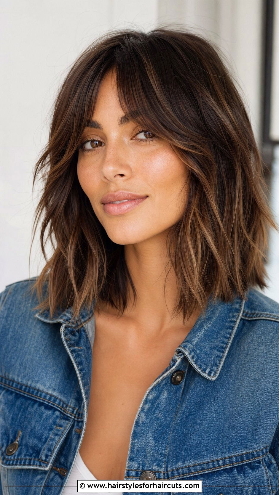 Textured Lob With Curtain Bangs - 25 hairstyles for hair with bangs - 25 hairstyles for hair with bangs
