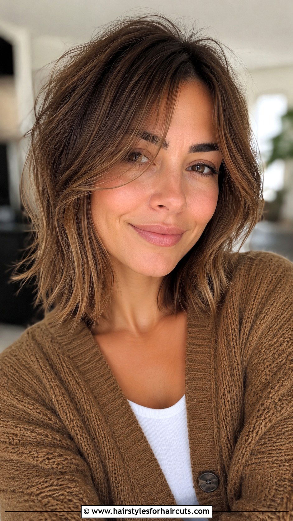Textured Lob With Face Framing Layers - 25 thin hair low maintenance chin length haircuts - 25 thin hair low maintenance chin length haircuts