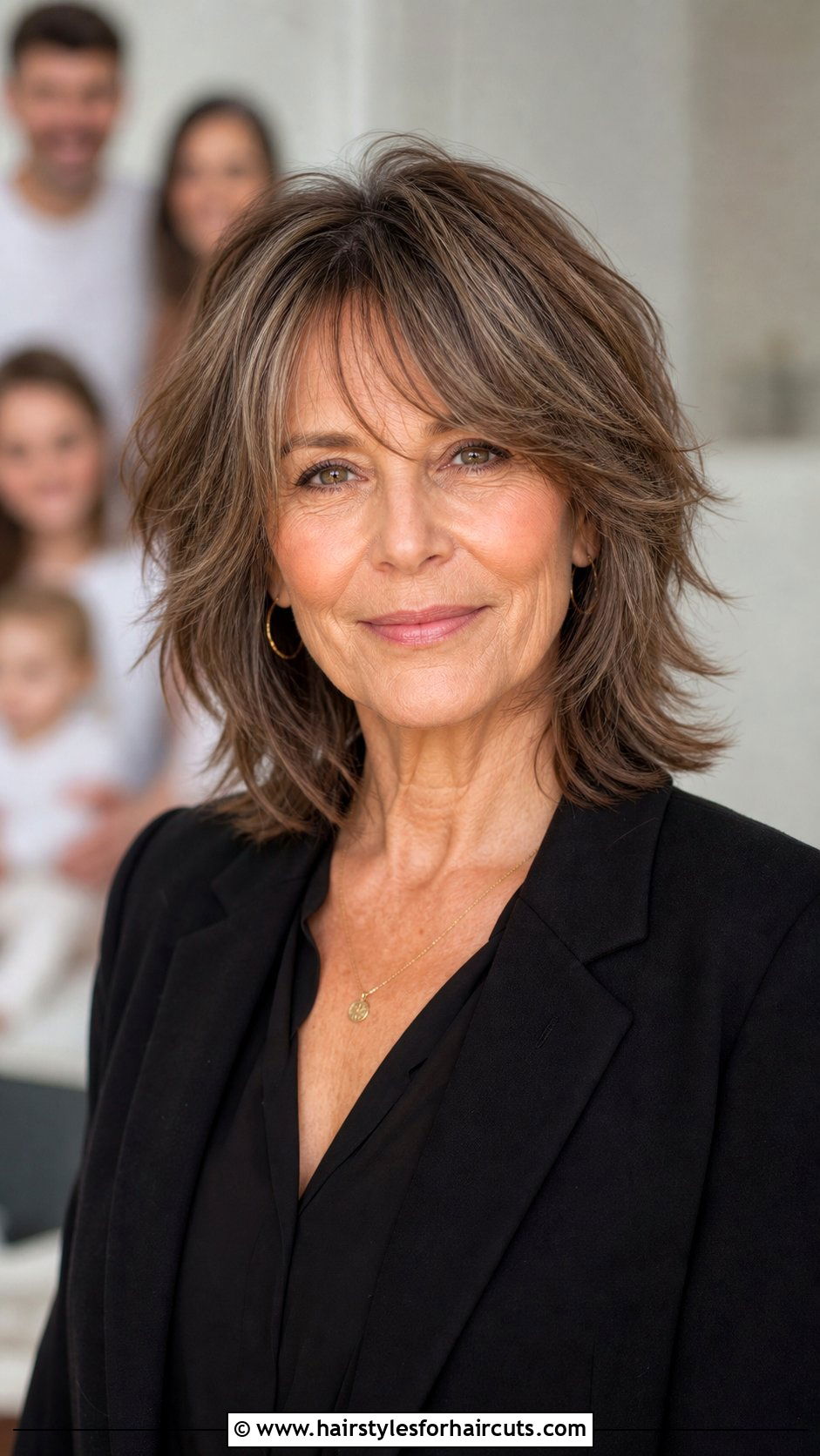 Textured Lob With Long Bangs - 25 hairstyles with bangs for older women - 25 hairstyles with bangs for older women