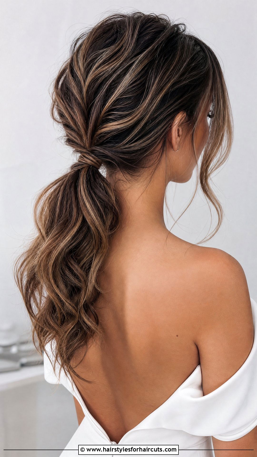 Textured Low Ponytail Wedding Hairstyle - 25 weding hairstyles - 25 weding hairstyles