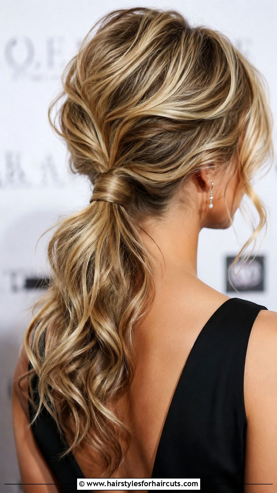 Textured Low Ponytail With Wrap - 25 country wedding hairstyles for long hair - 25 country wedding hairstyles for long hair