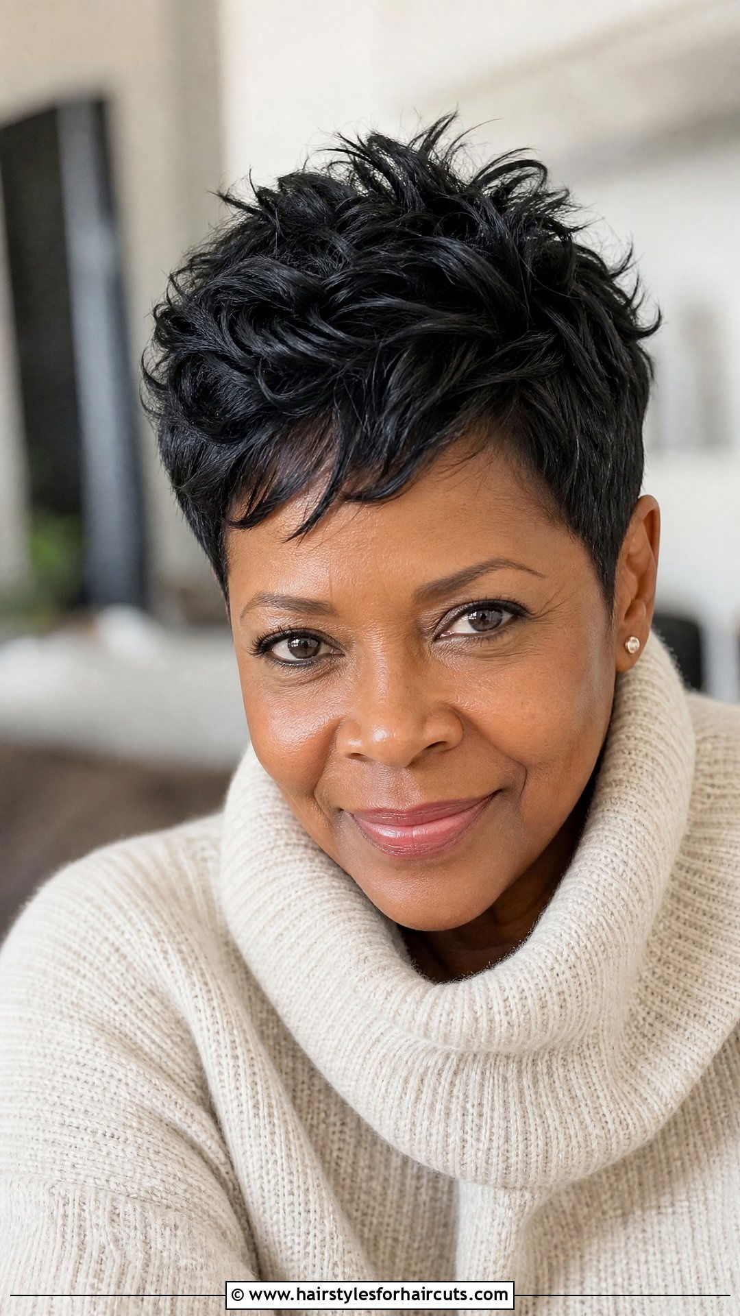 Textured Pixie Cut - 25 hairstyles for black women over 50 - 25 hairstyles for black women over 50