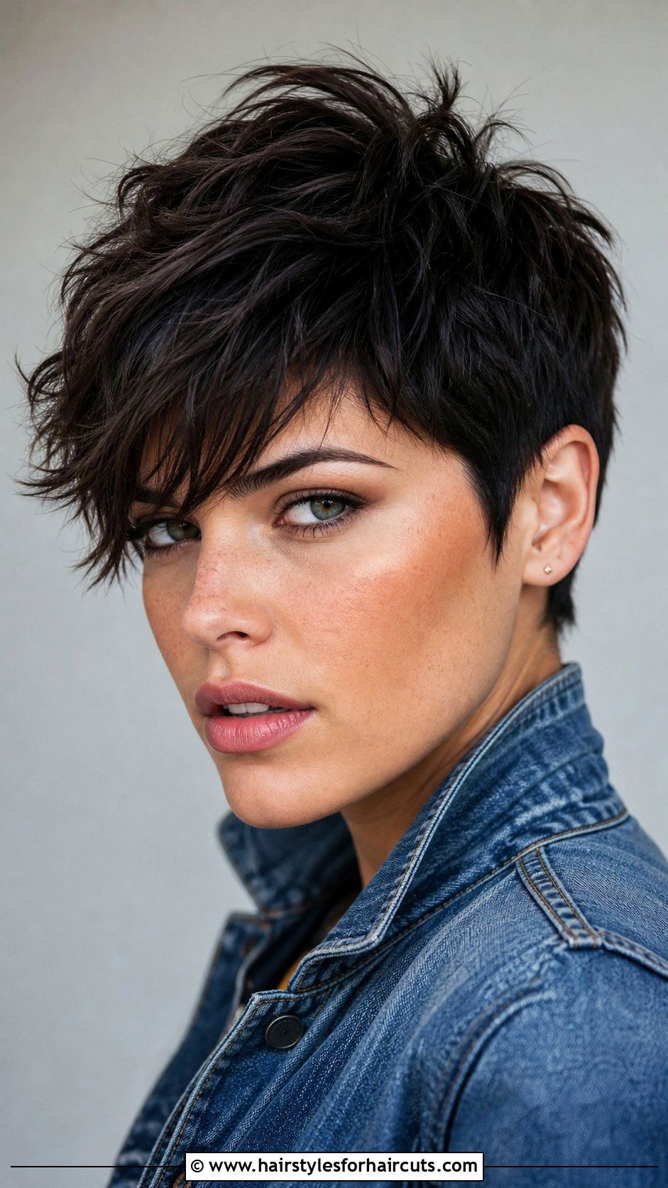 Textured Pixie Cut With Long Bangs - 25 haircuts for thinning front hair - 25 haircuts for thinning front hair