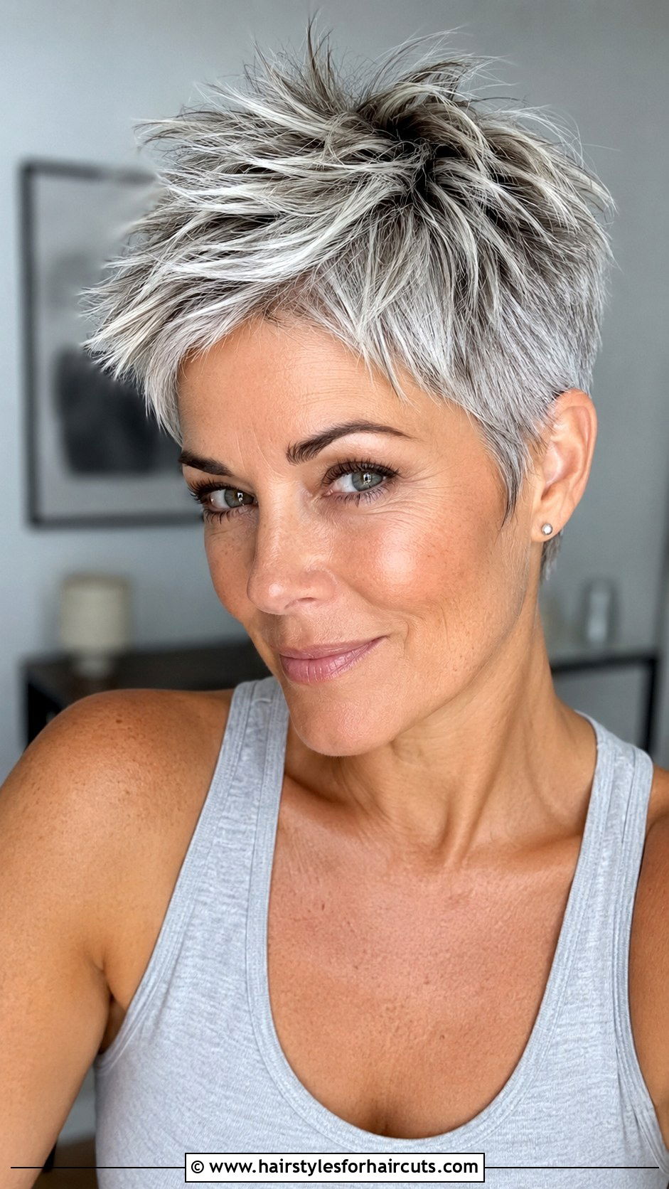 Textured Silver Pixie - 25 silver hairstyles - 25 silver hairstyles