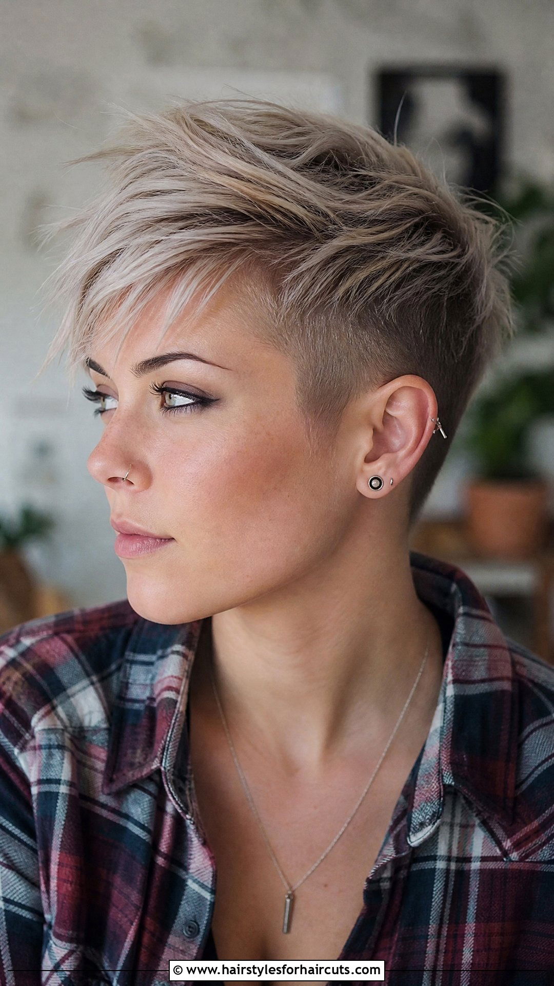 Textured Viking Undercut Pixie - 25 undercut female viking hairstyles for short hair - 25 undercut female viking hairstyles for short hair