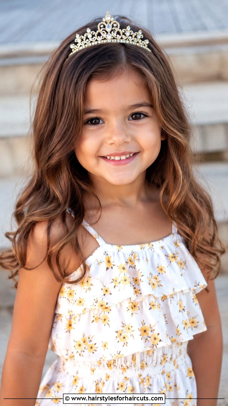 Textured Waves With Tiara - 25 toddler pageant hairstyles for short hair - 25 toddler pageant hairstyles for short hair