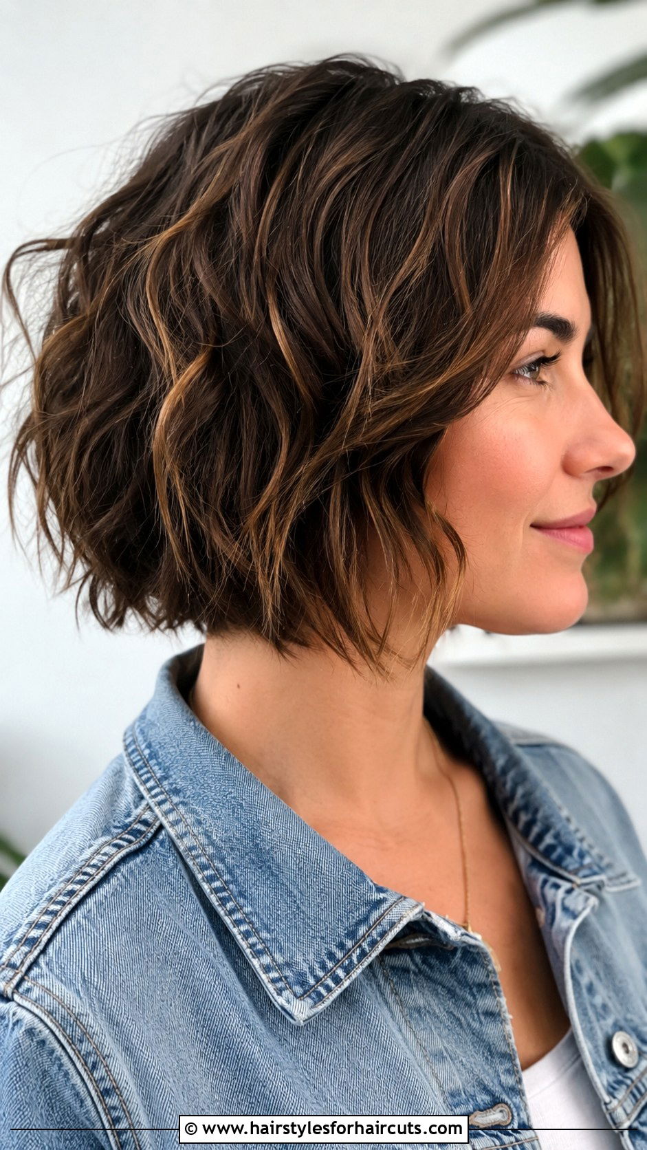 Textured Wavy Bob Haircut - 25 bob haircuts for round face - 25 bob haircuts for round face