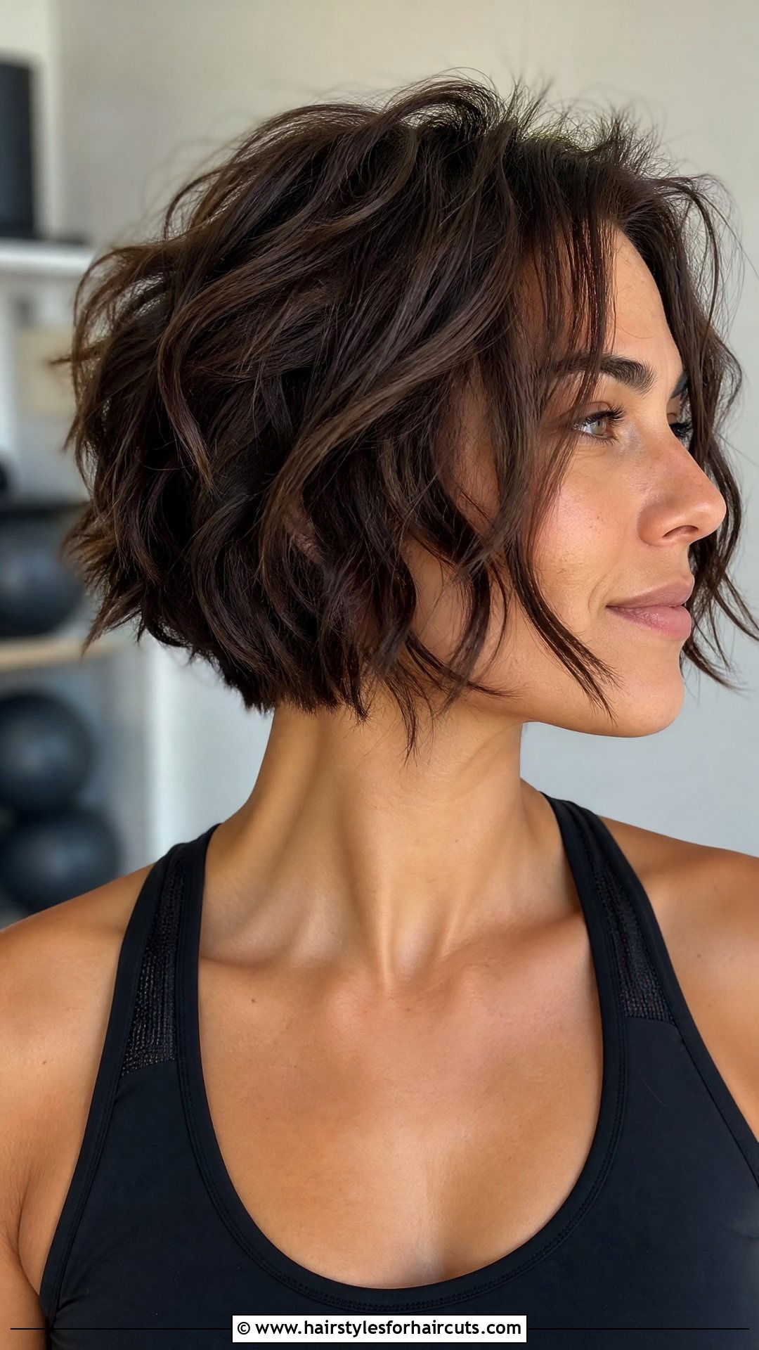 Textured Wavy Chin Length Crop - 25 chin length haircuts for wavy hair - 25 chin length haircuts for wavy hair