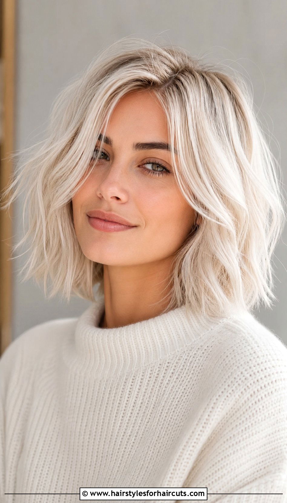 Textured White Lob Haircut - 25 white haircuts - 25 white haircuts