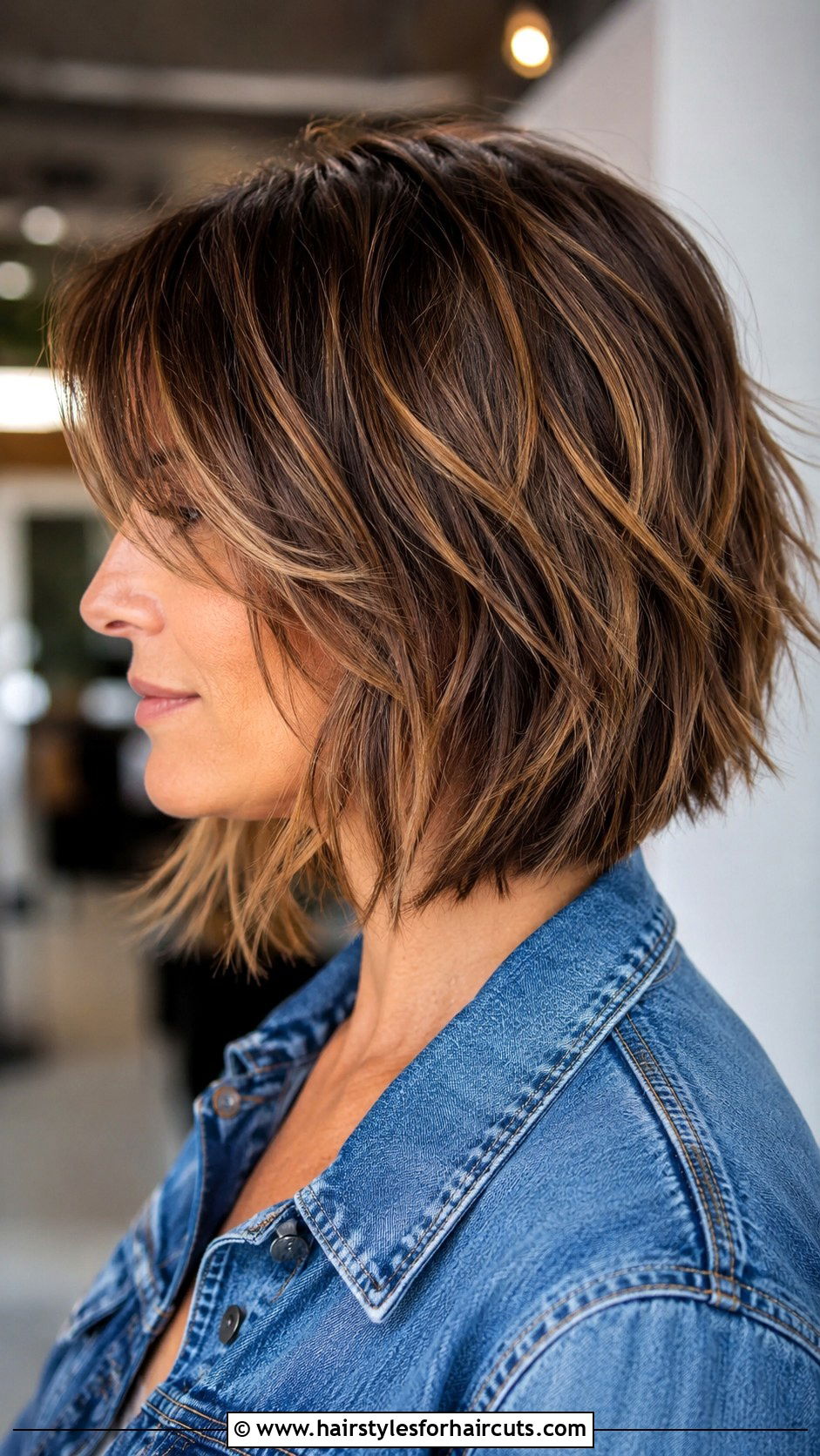 Texturized Layered Bob - 25 chin-length haircuts for fine hair - 25 chin-length haircuts for fine hair