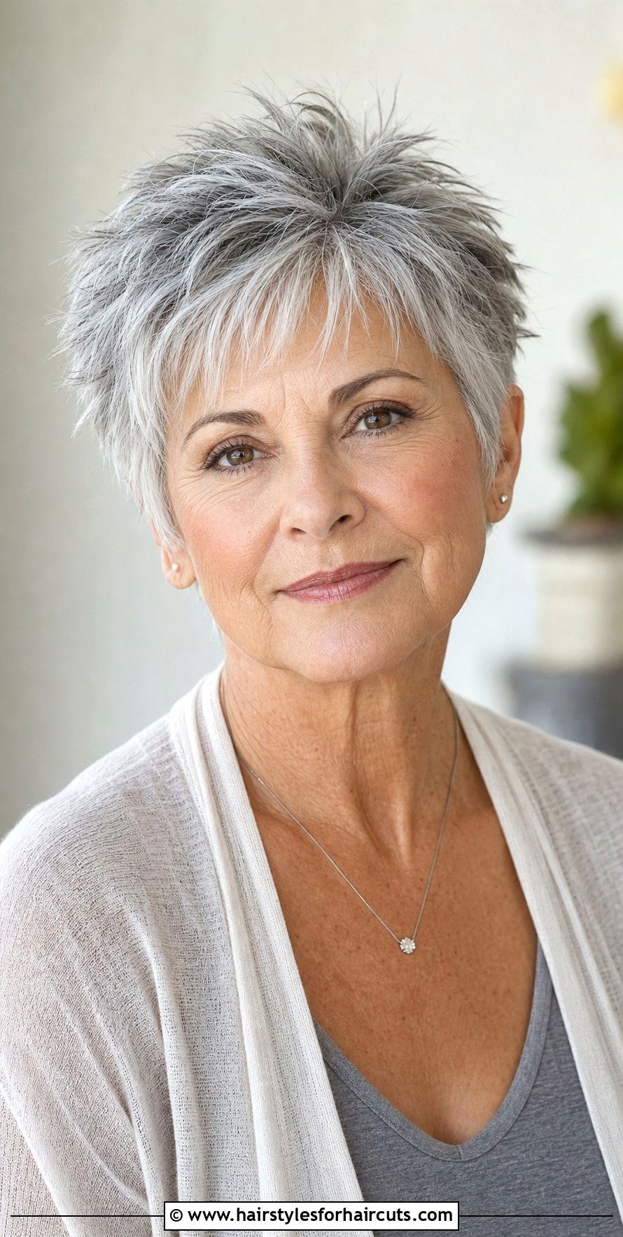 Texturized Pixie Cut For Older Women - 25 over 60 haircuts for thin hair - 25 over 60 haircuts for thin hair