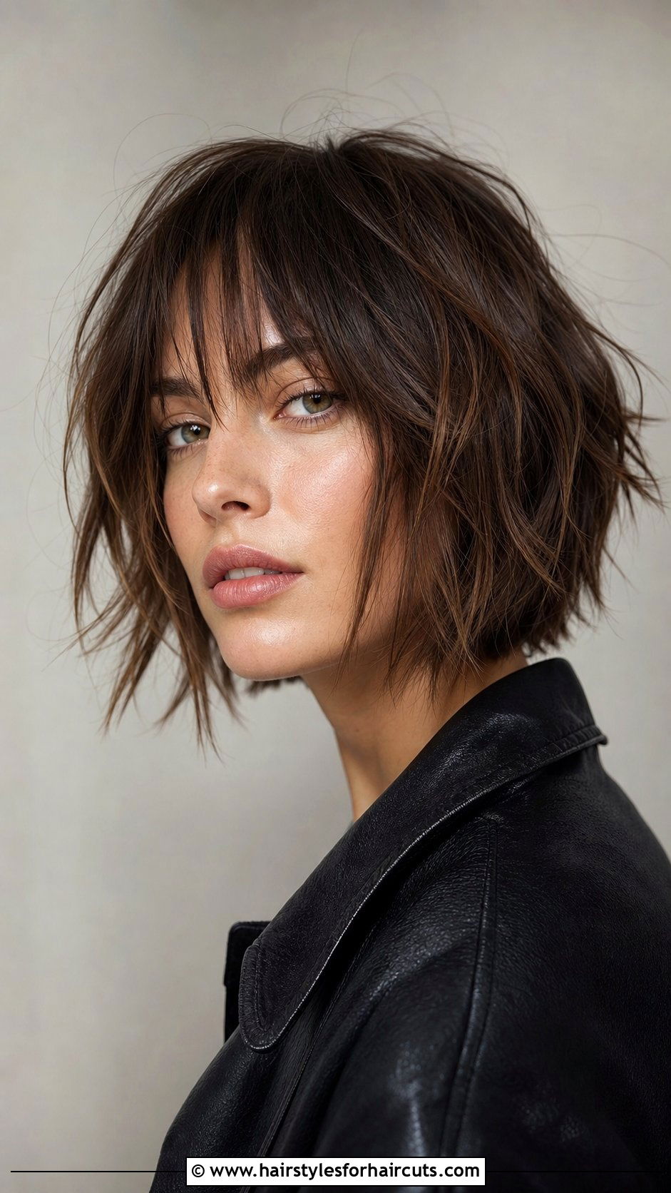 Texturized Shaggy Bob - 25 round face front haircuts - 25 round face front haircuts