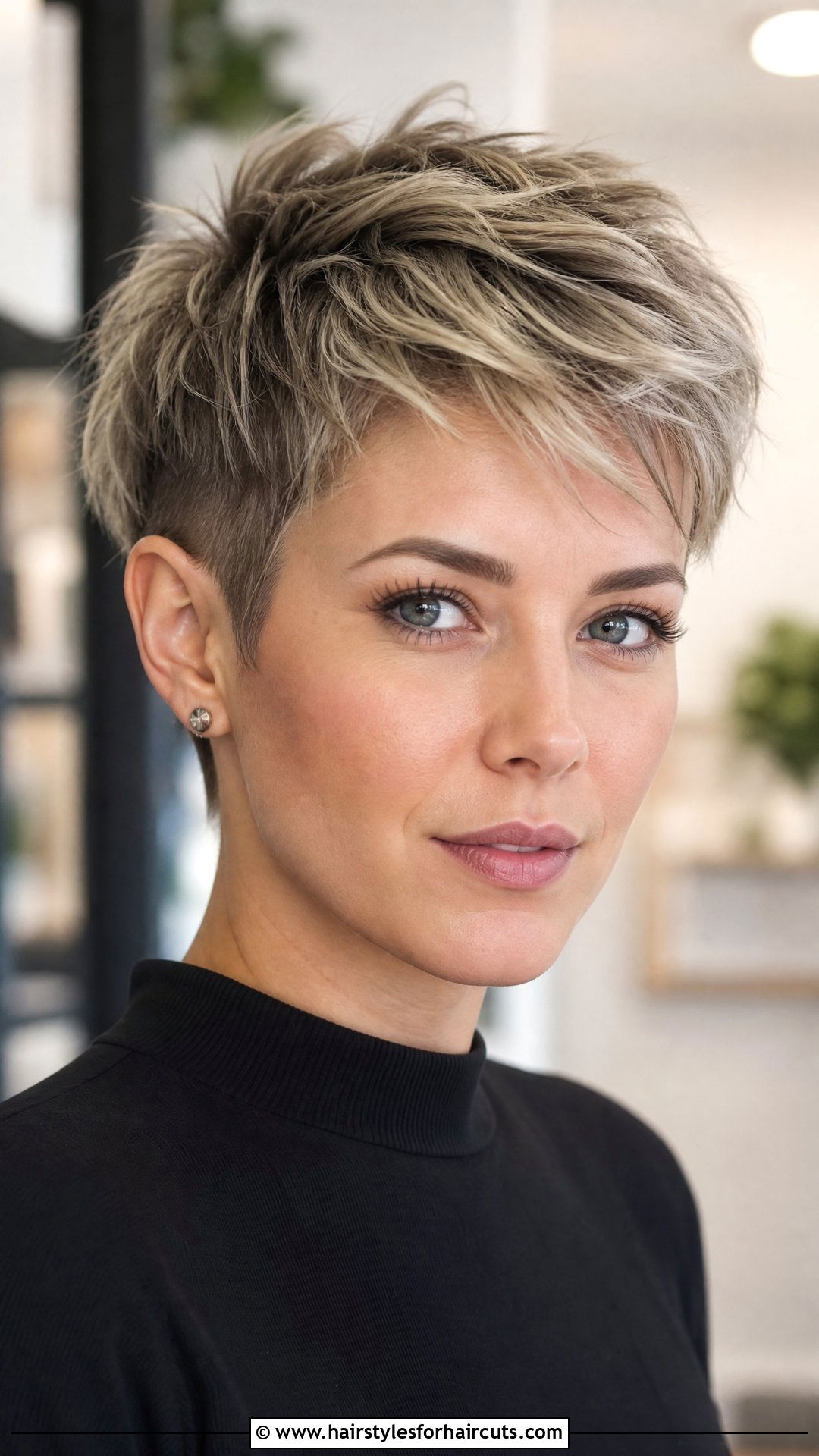 Texturized Short Crop Haircut - 25 short hairstyles for round faces over 50 - 25 short hairstyles for round faces over 50