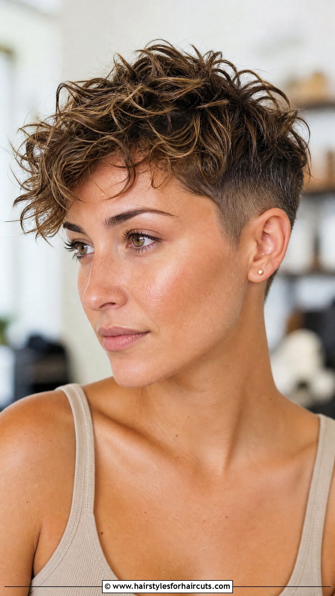 Texturized Wavy Crop Haircut - 25 women haircuts for wavy hair - 25 women haircuts for wavy hair