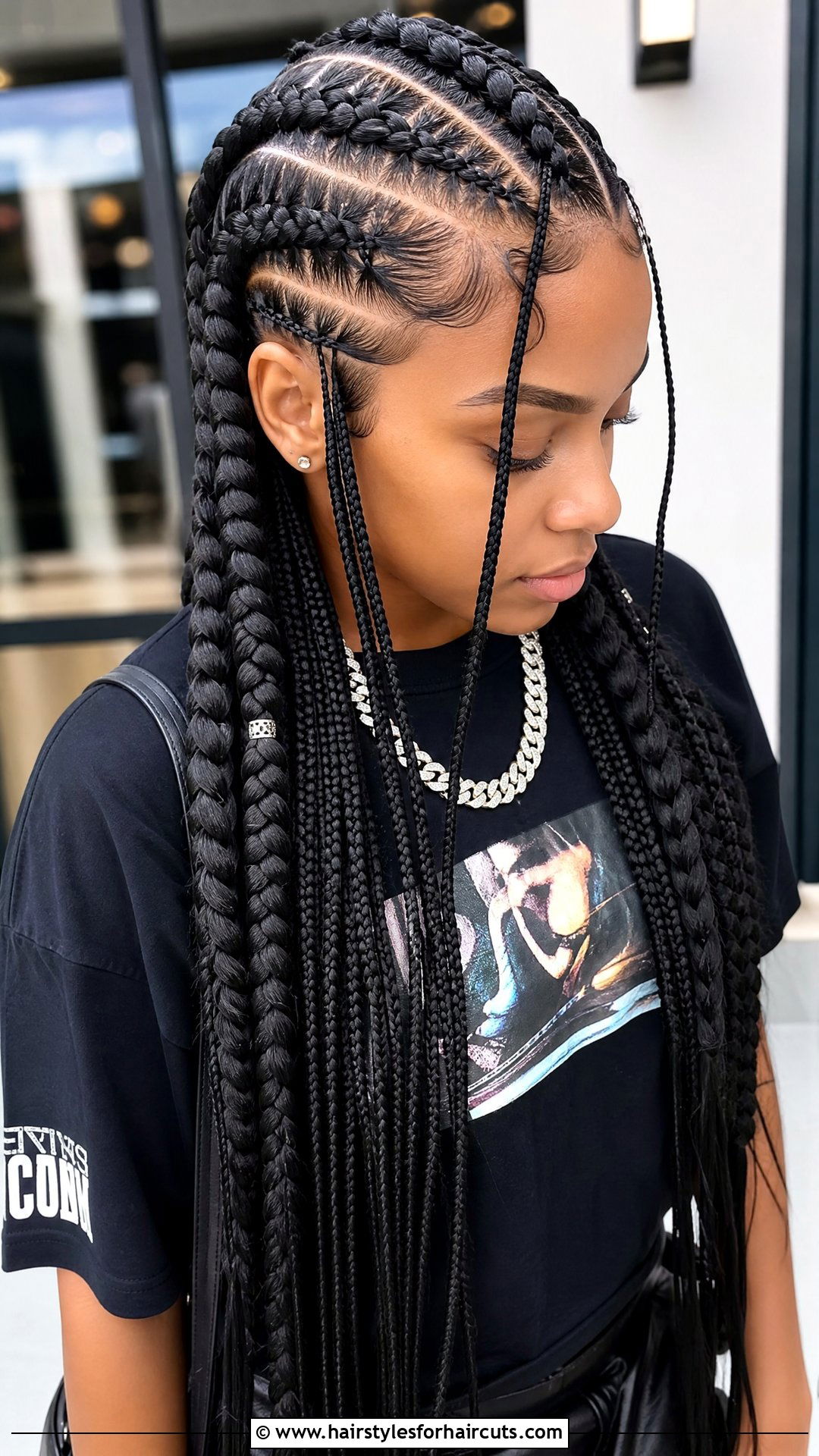 Thick And Thin French Braids - 25 two french braid hairstyles for black hair - 25 two french braid hairstyles for black hair