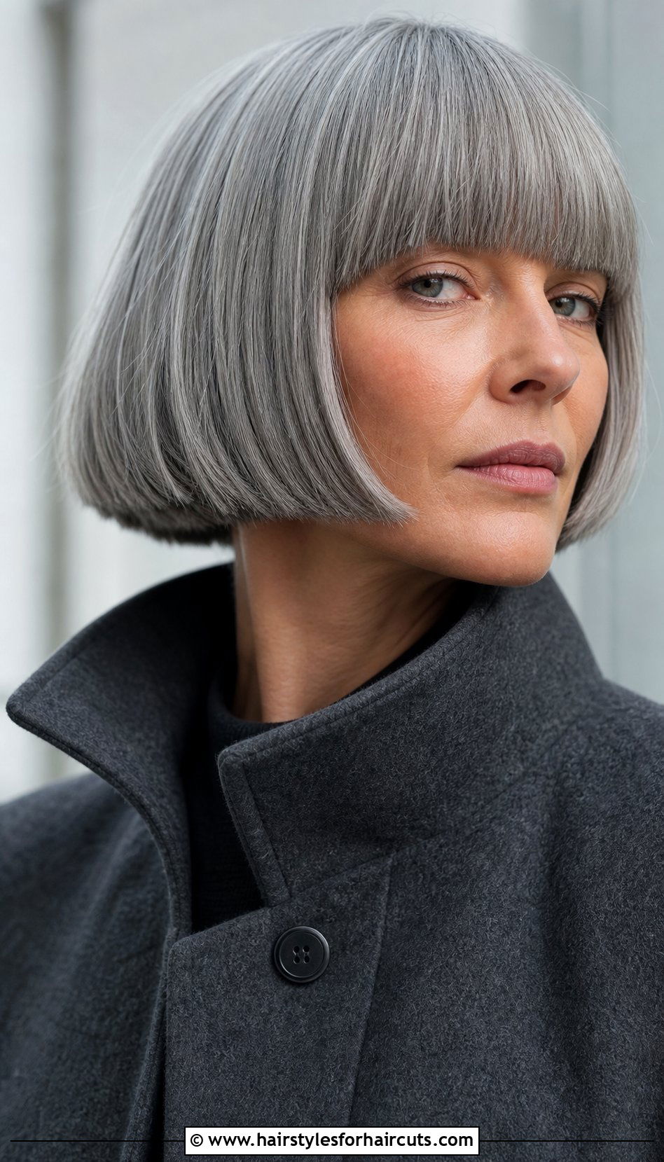 Thick Grey Bob Haircut - 25 medium length hairstyles for grey hair - 25 medium length hairstyles for grey hair