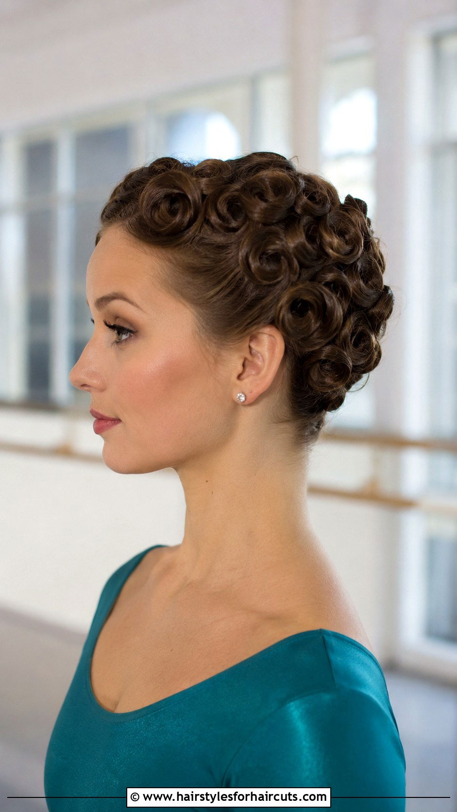 Tight Pin Curls Updo - 25 gymnastics hairstyles for short hair - 25 gymnastics hairstyles for short hair
