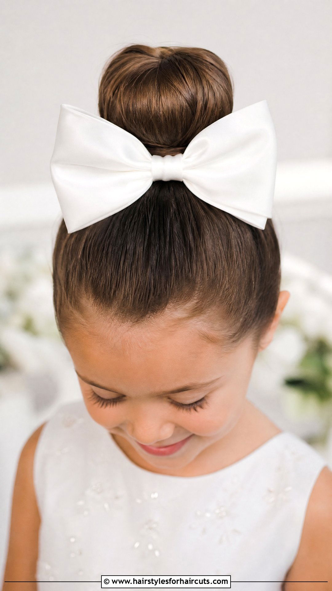 Top Knot With Bow - 25 flower girl hairstyles - 25 flower girl hairstyles