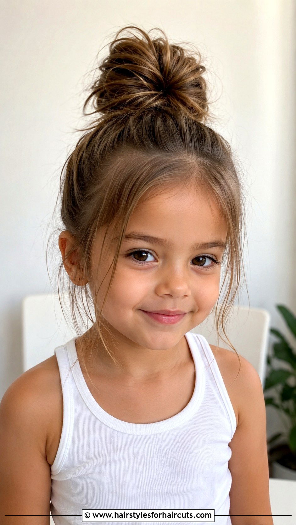 Top Knot With Face Framing Strands - 25 4 year old girl hairstyles - 25 4 year old girl hairstyles