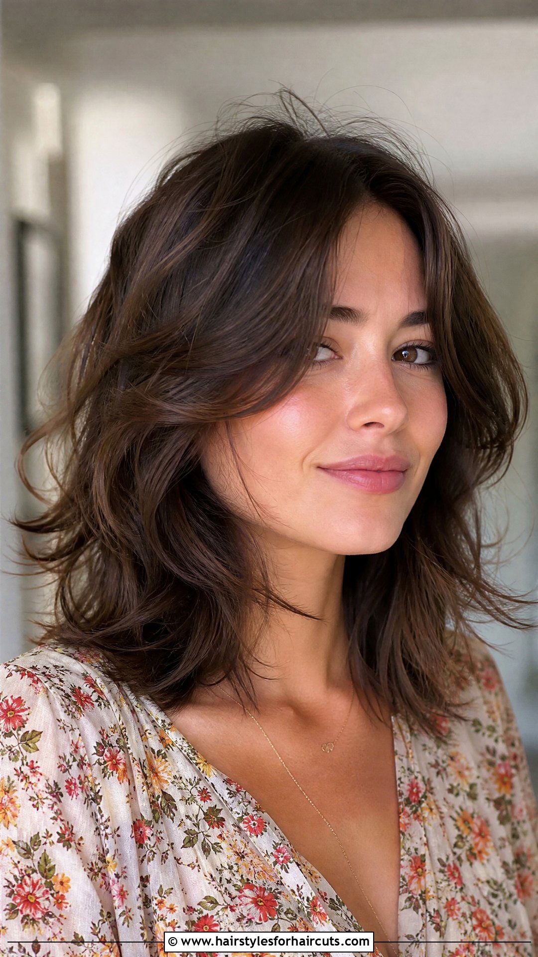 Tousled Medium Hair With Face Framing Layers - 25 messy hairstyles for medium hair - 25 messy hairstyles for medium hair