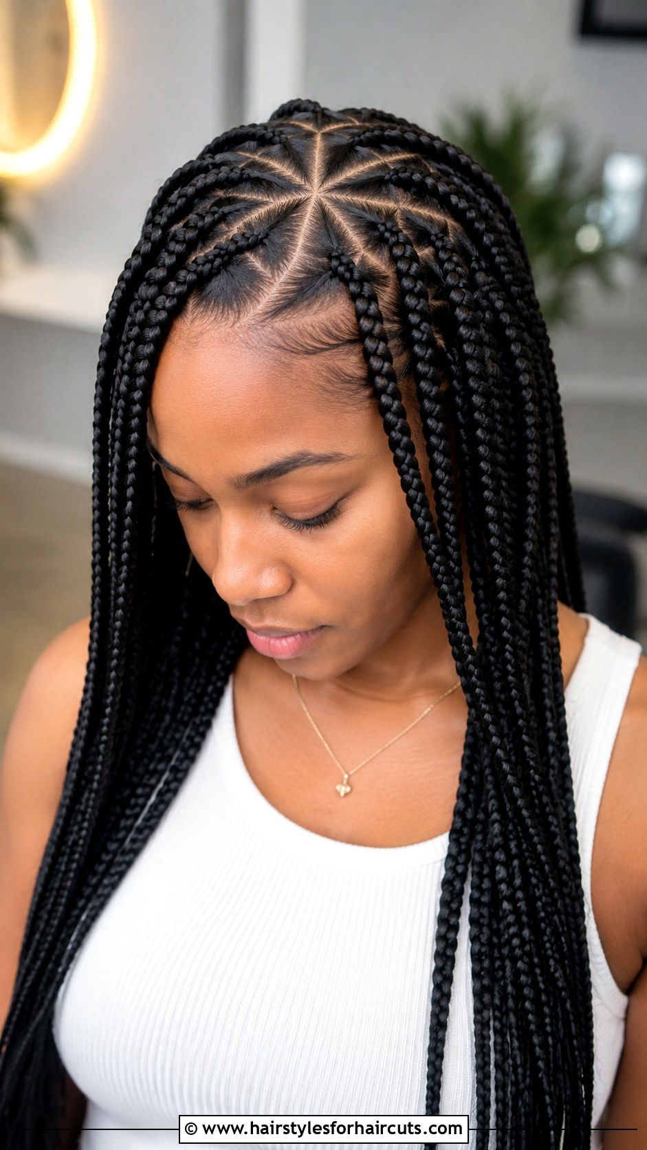 Triangle Part Box Braids - 25 box hairstyles - 25 box hairstyles