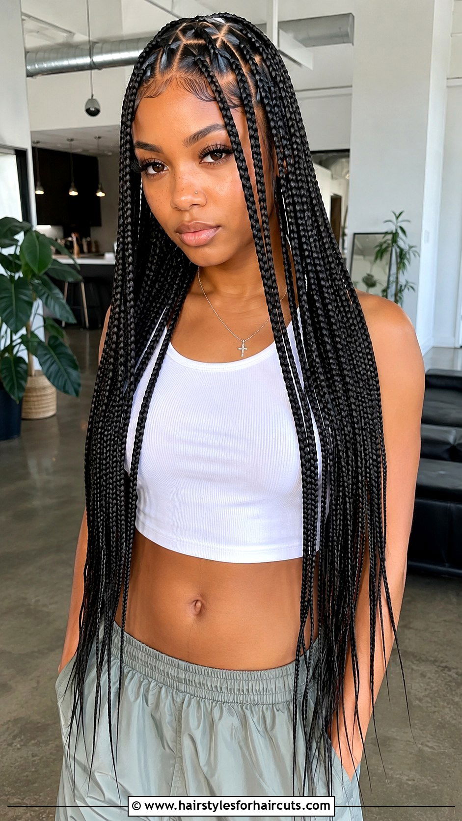 Triangle Part Box Braids - 25 africa braid hairstyles - 25 africa braid hairstyles