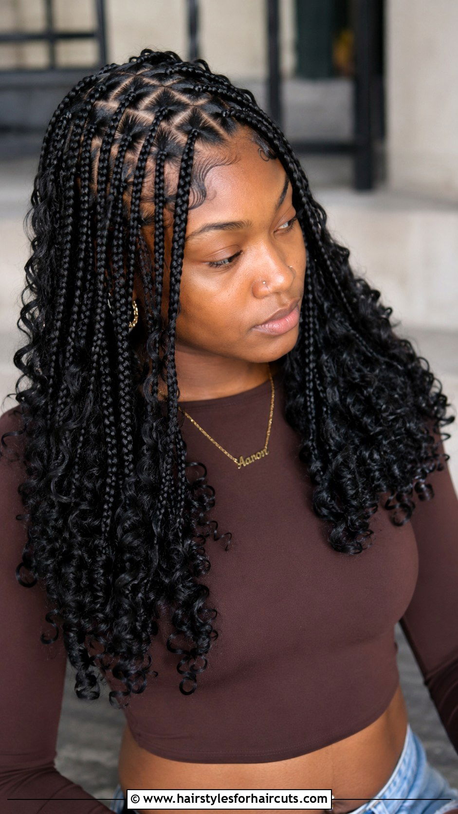 Triangle Part Goddess Braids - 25 goddess braids hairstyles for black hair - 25 goddess braids hairstyles for black hair