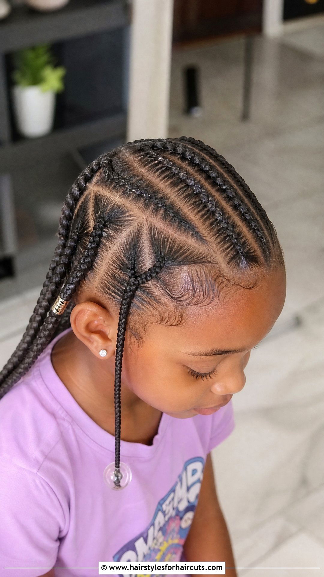 Triangular Part Cornrows - 25 corn roll hairstyles for little girl - 25 corn roll hairstyles for little girl
