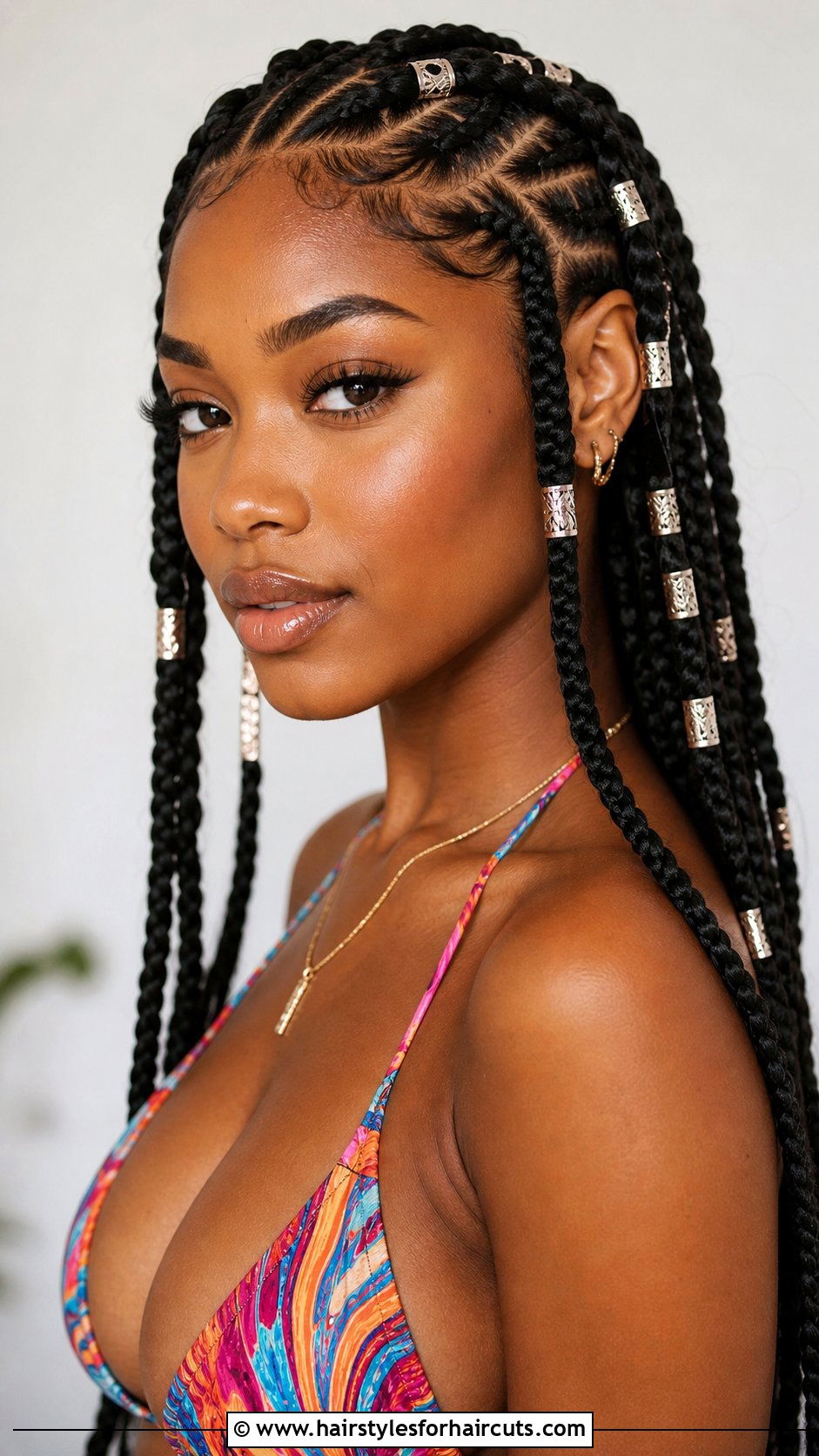 Tribal Braids With Cuffs - 25 hairstyles for swimming black hair - 25 hairstyles for swimming black hair