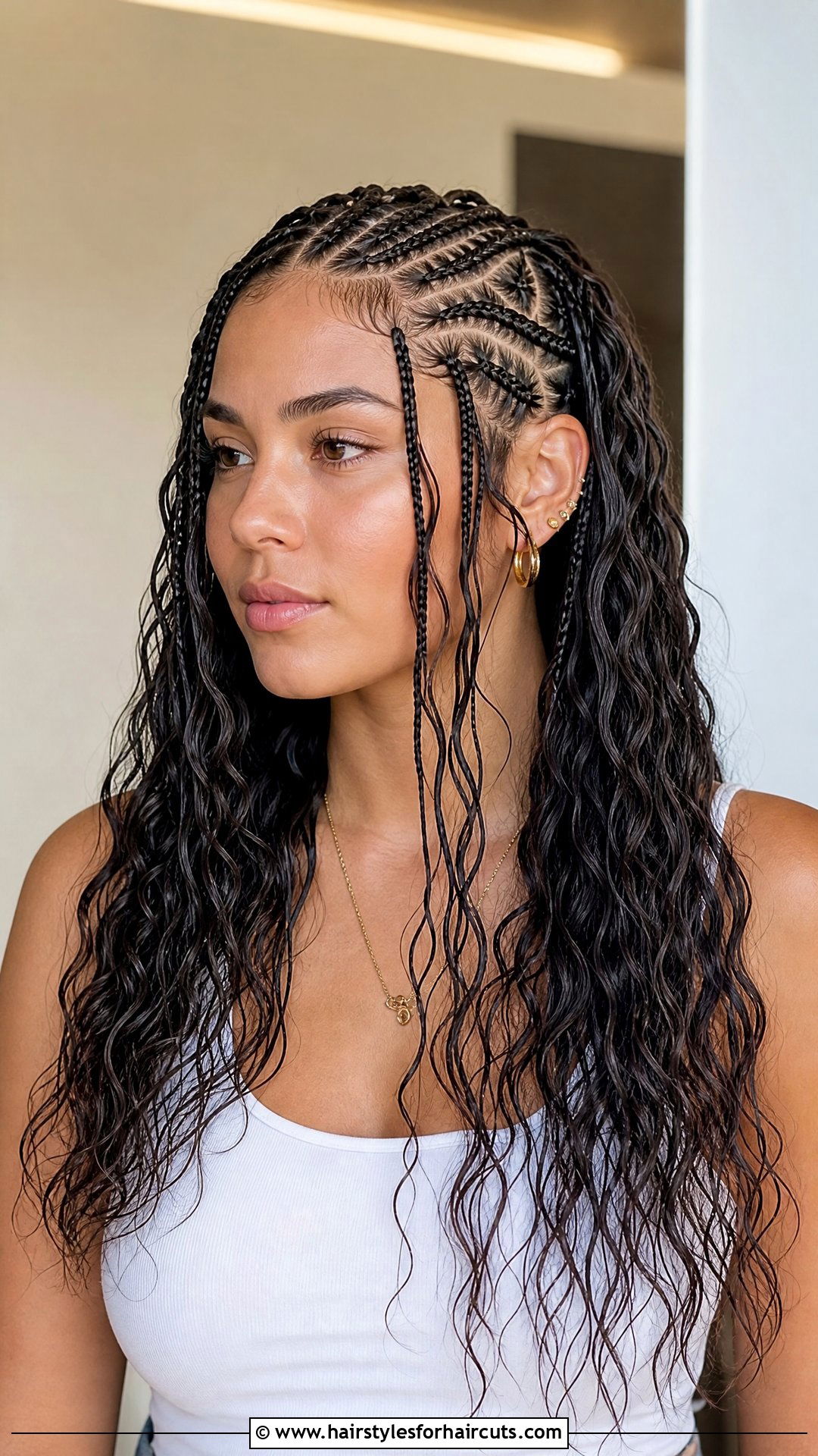 Tribal Braids With Wet And Wavy Ends - 25 wet and wavy braiding hairstyles - 25 wet and wavy braiding hairstyles