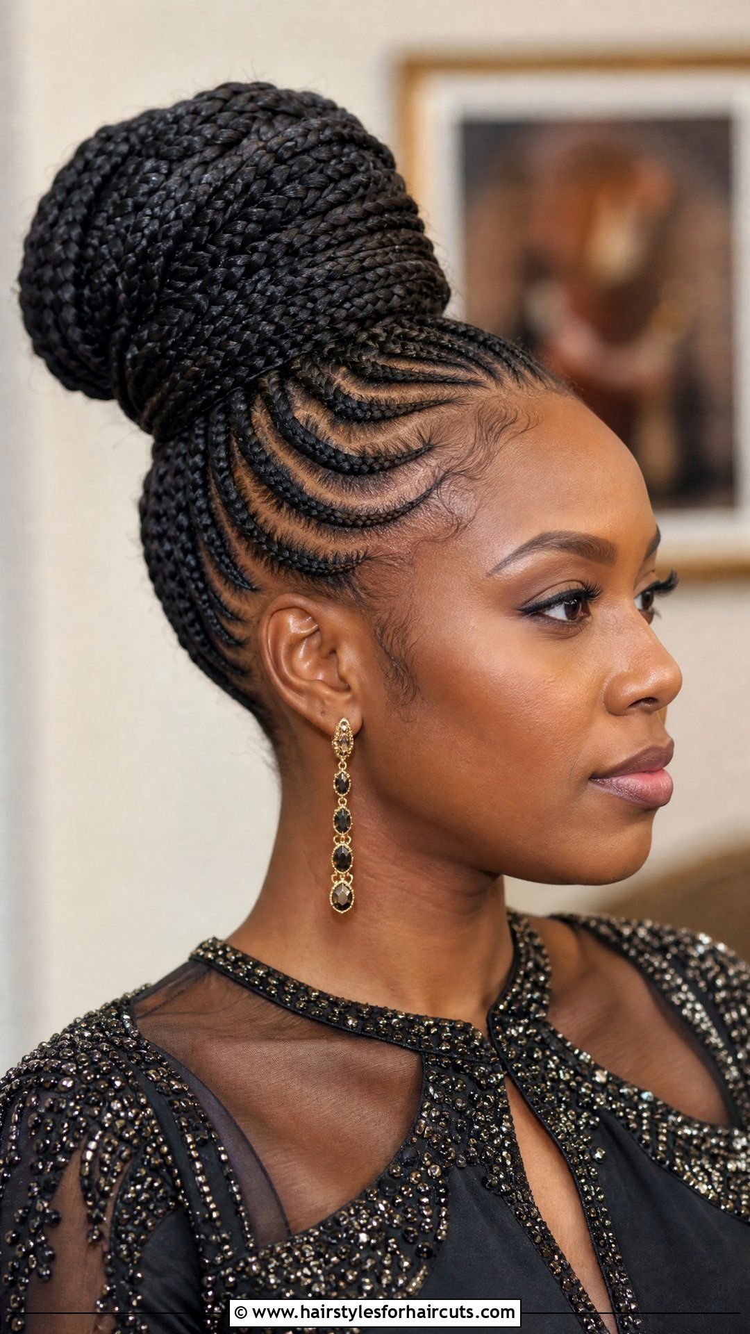 Tribal Cornrow Updo - 25 formal braided hairstyles for black hair - 25 formal braided hairstyles for black hair