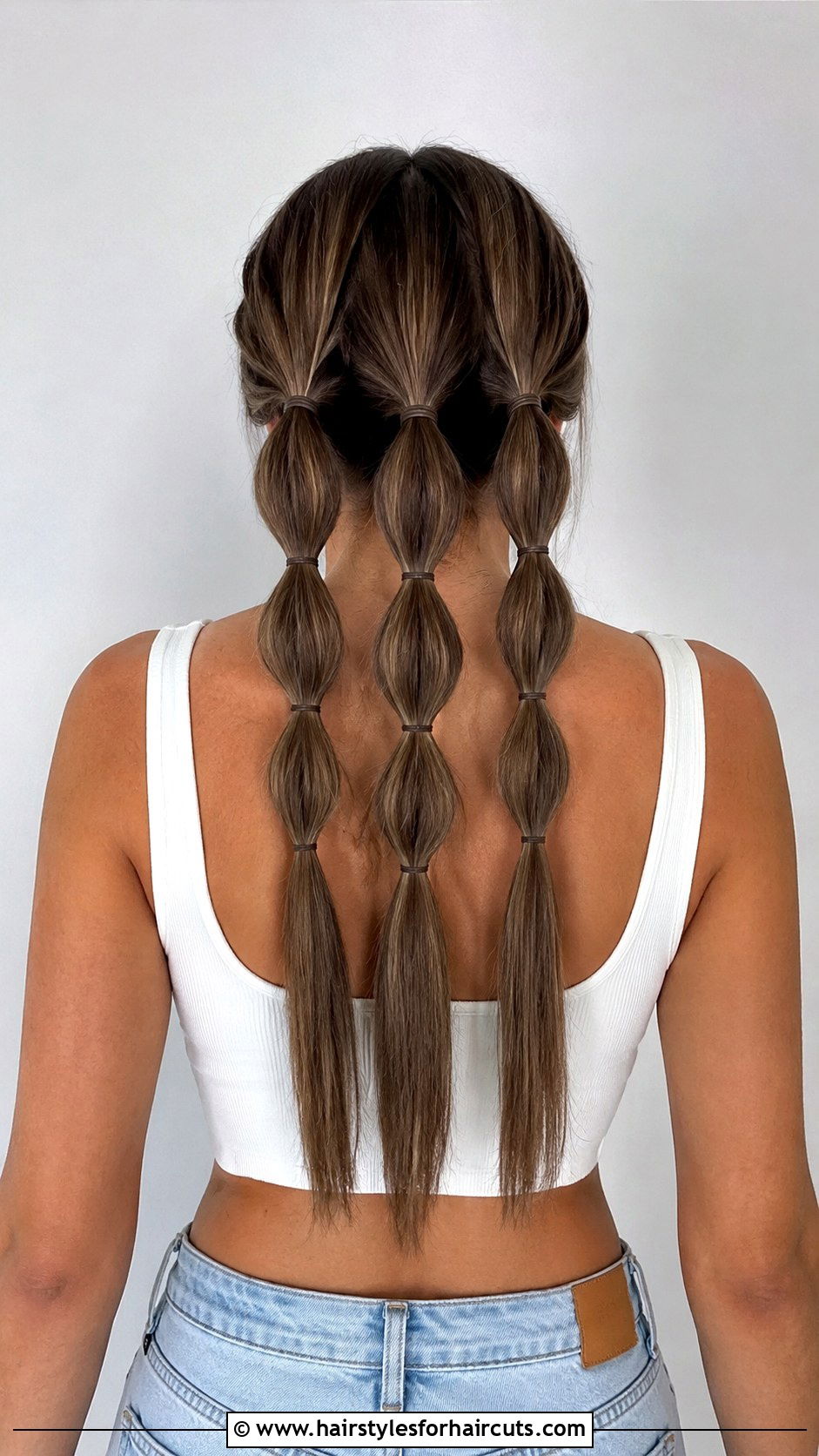 Triple Bubble Braid Ponytail Straight Hair - 25 aesthetic rubber band hairstyles straight hair - 25 aesthetic rubber band hairstyles straight hair
