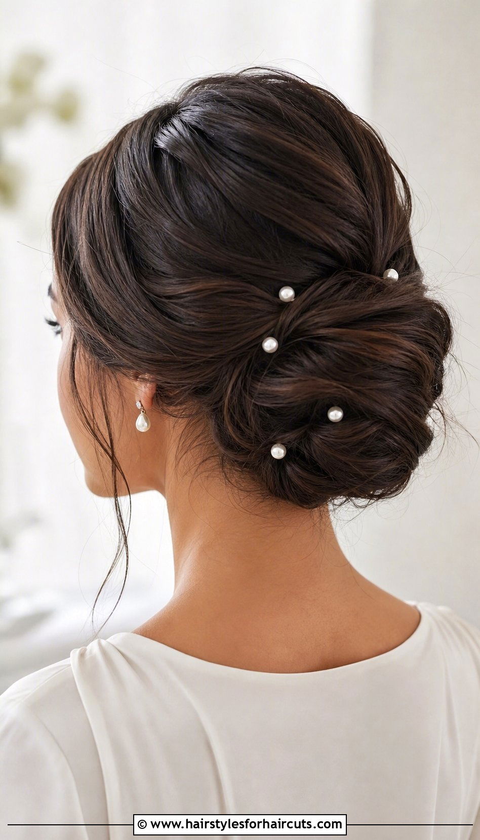 Tucked And Pinned Low Bun - 25 wedding hairstyles for shoulder length hair - 25 wedding hairstyles for shoulder length hair