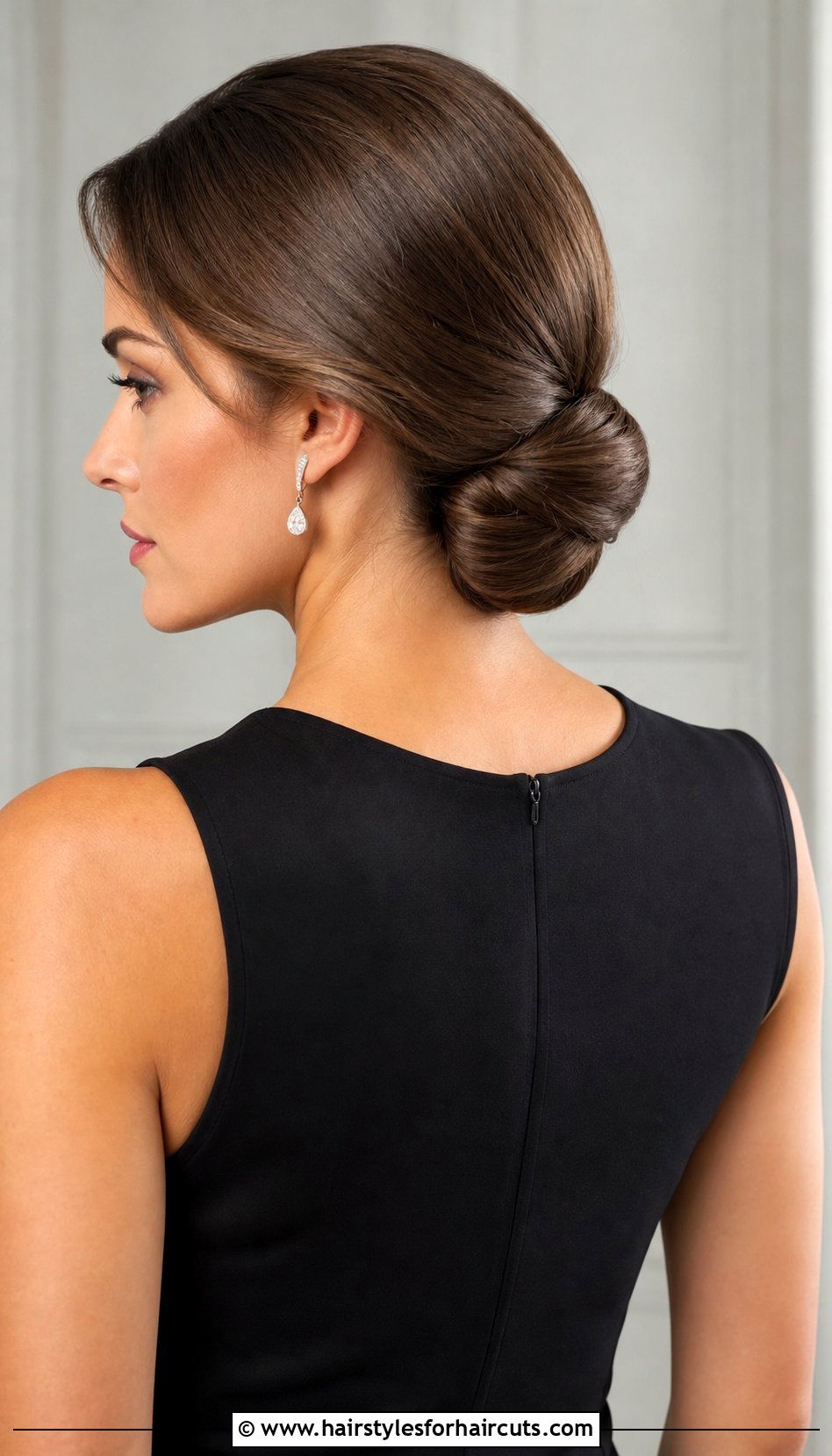 Tucked And Pinned Low Roll - 25 wedding hairstyles for shoulder length straight hair - 25 wedding hairstyles for shoulder length straight hair