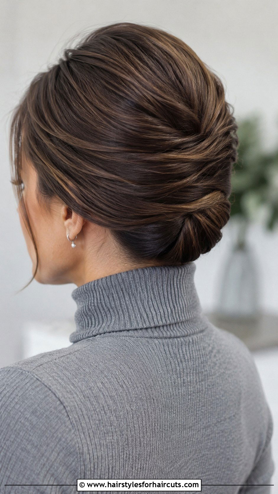 Tucked And Pinned Low Updo - 25 easy updo hairstyles for short hair - 25 easy updo hairstyles for short hair