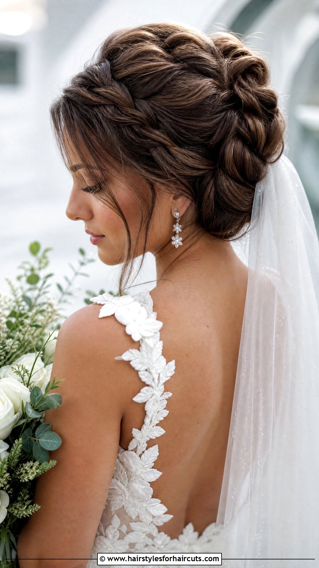 Tucked Braid Wedding Hairstyle With Veil - 25 wedding hairstyles with veil - 25 wedding hairstyles with veil