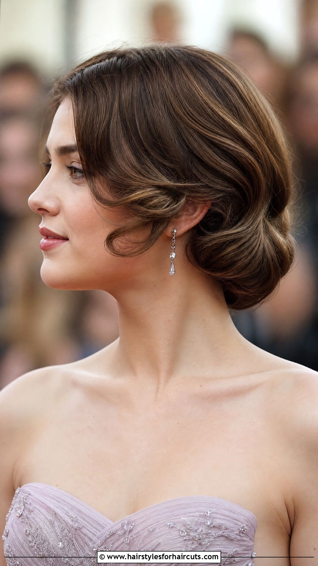 Tucked and Rolled Low Bob - 25 pageant hairstyles for short hair - 25 pageant hairstyles for short hair