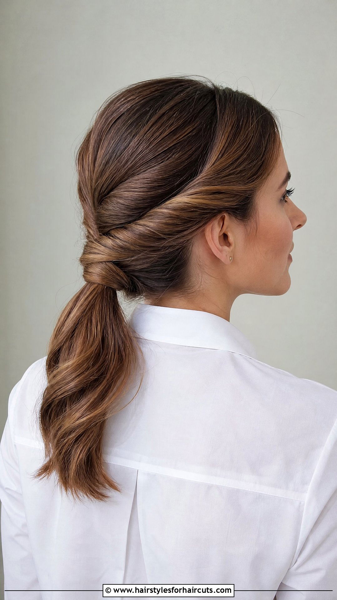 Twist Around Ponytail - 25 beginner easy hairstyles for wet hair - 25 beginner easy hairstyles for wet hair
