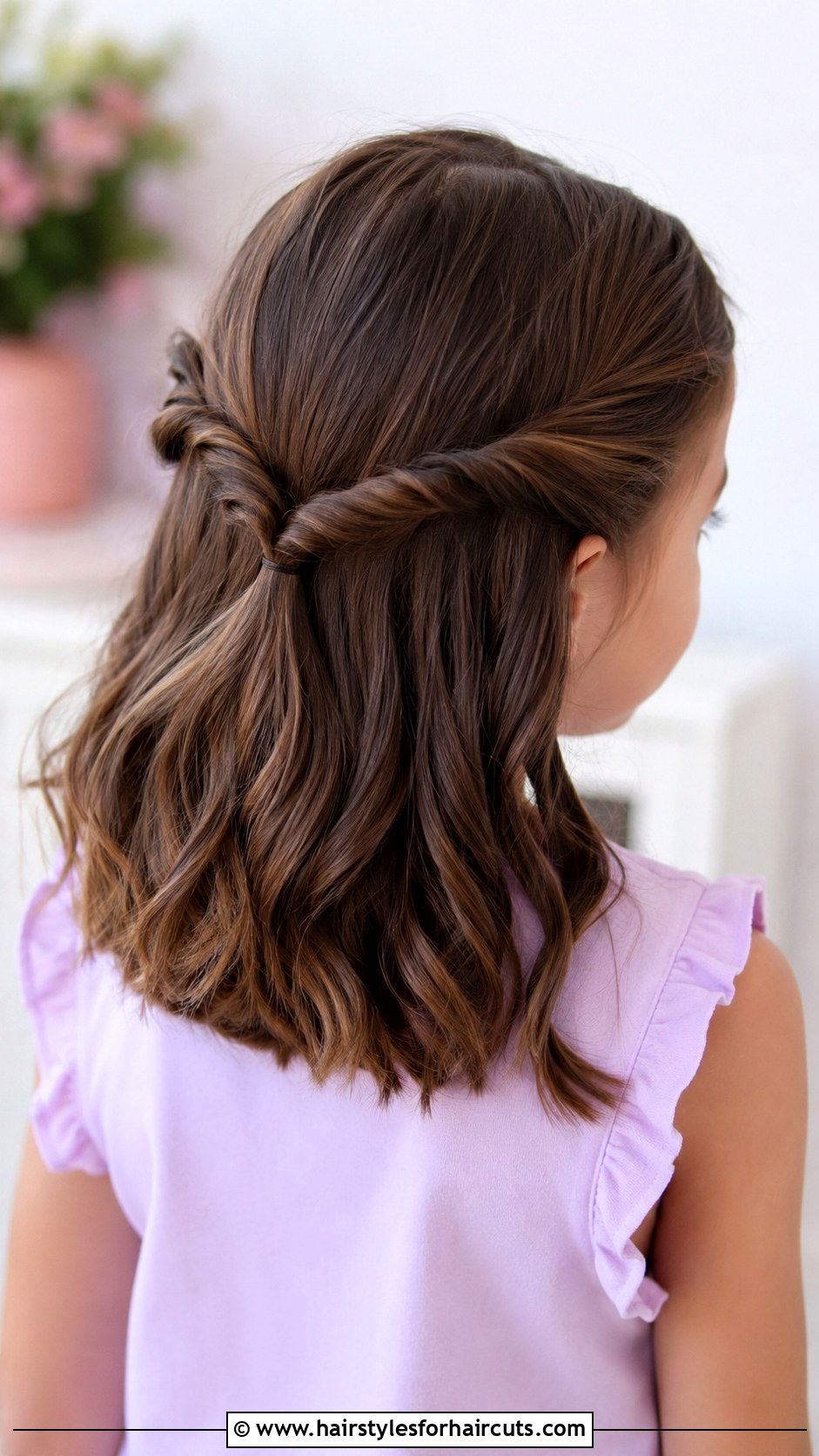 Twist Half Updo - 25 elementary school long hair picture day hairstyles - 25 elementary school long hair picture day hairstyles