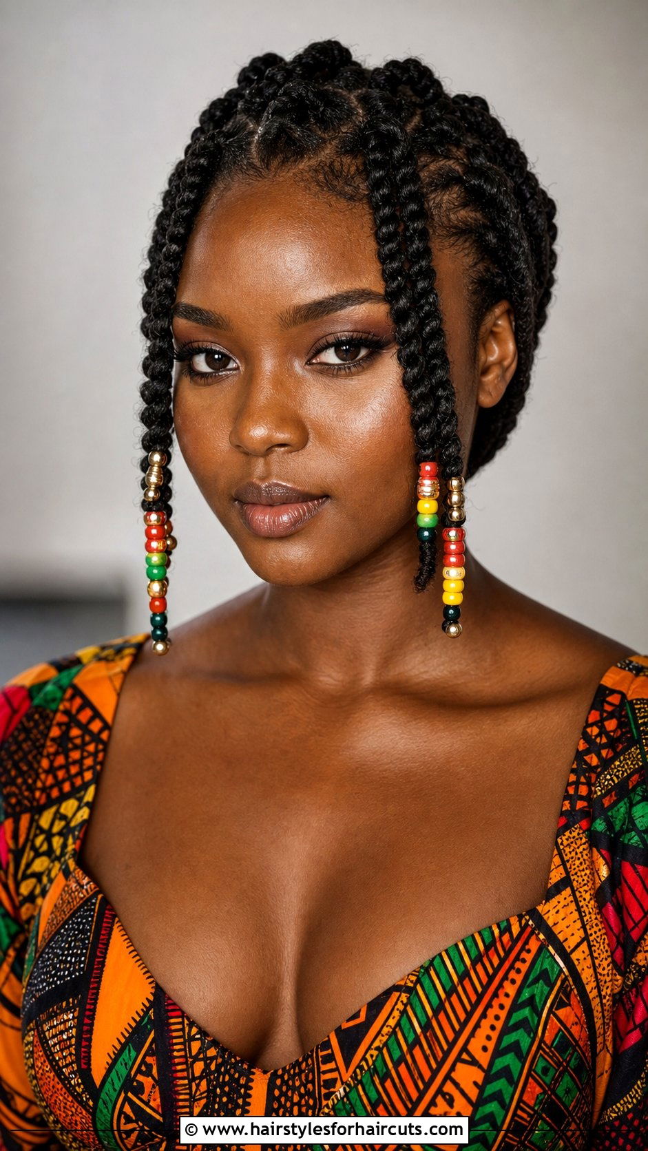 Twist In Front With Beaded Ends - 25 twist in front hairstyles for black hair - 25 twist in front hairstyles for black hair