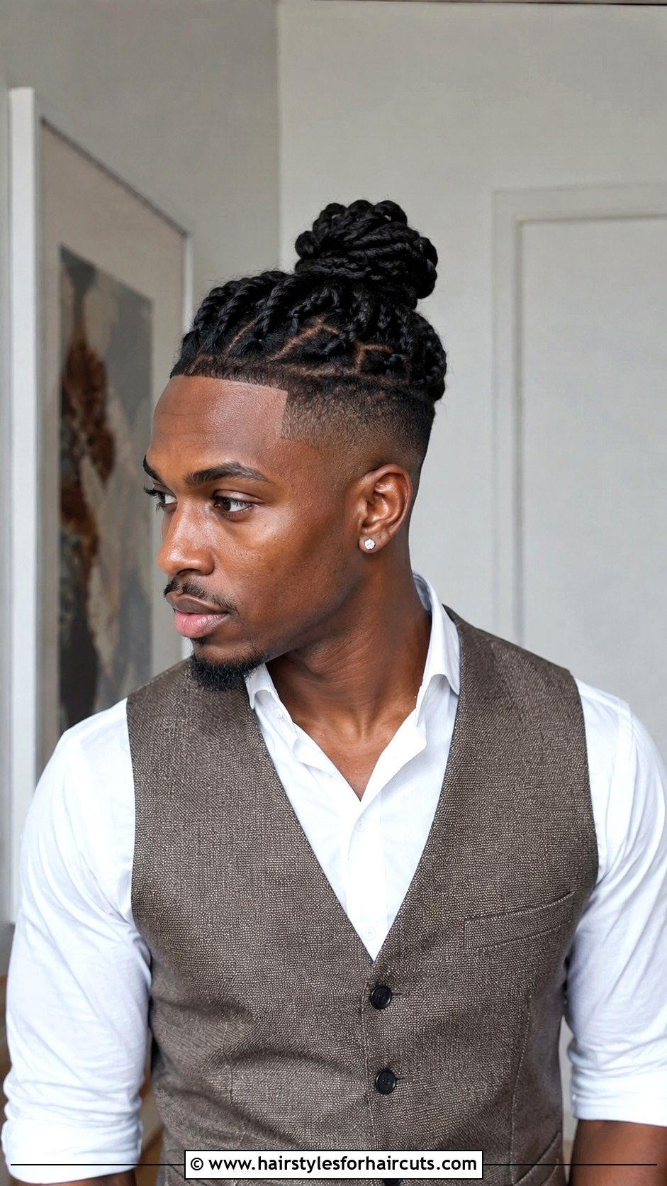 Twisted Bun With Fade - 25 african american men hairstyles - 25 african american men hairstyles