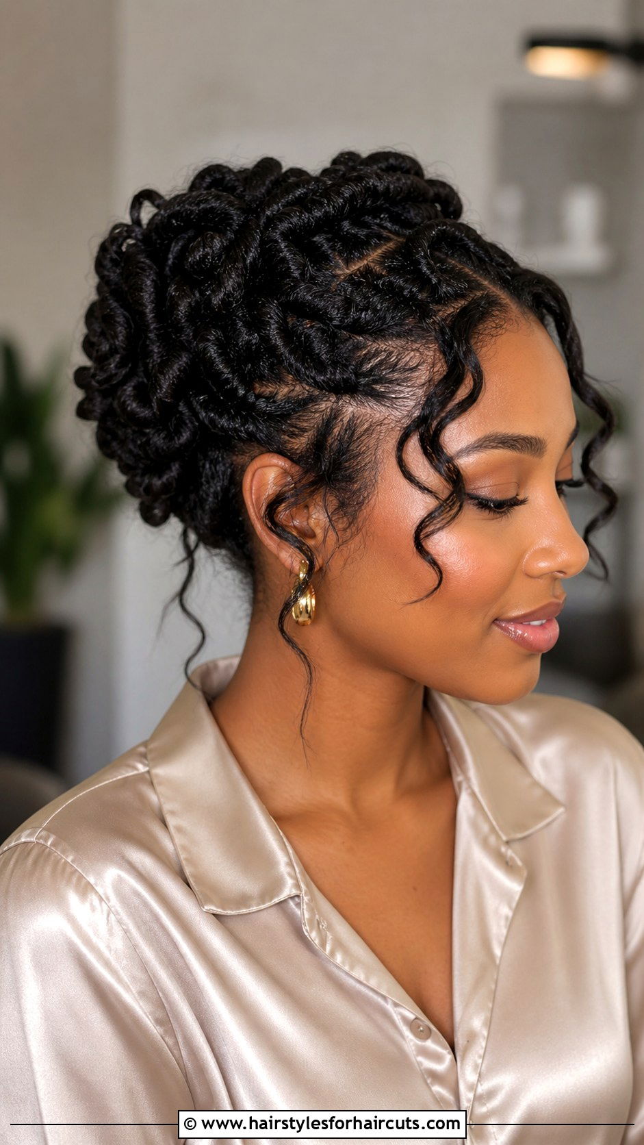 Twisted Curly Updo - 25 curly hair party hairstyles - 25 curly hair party hairstyles