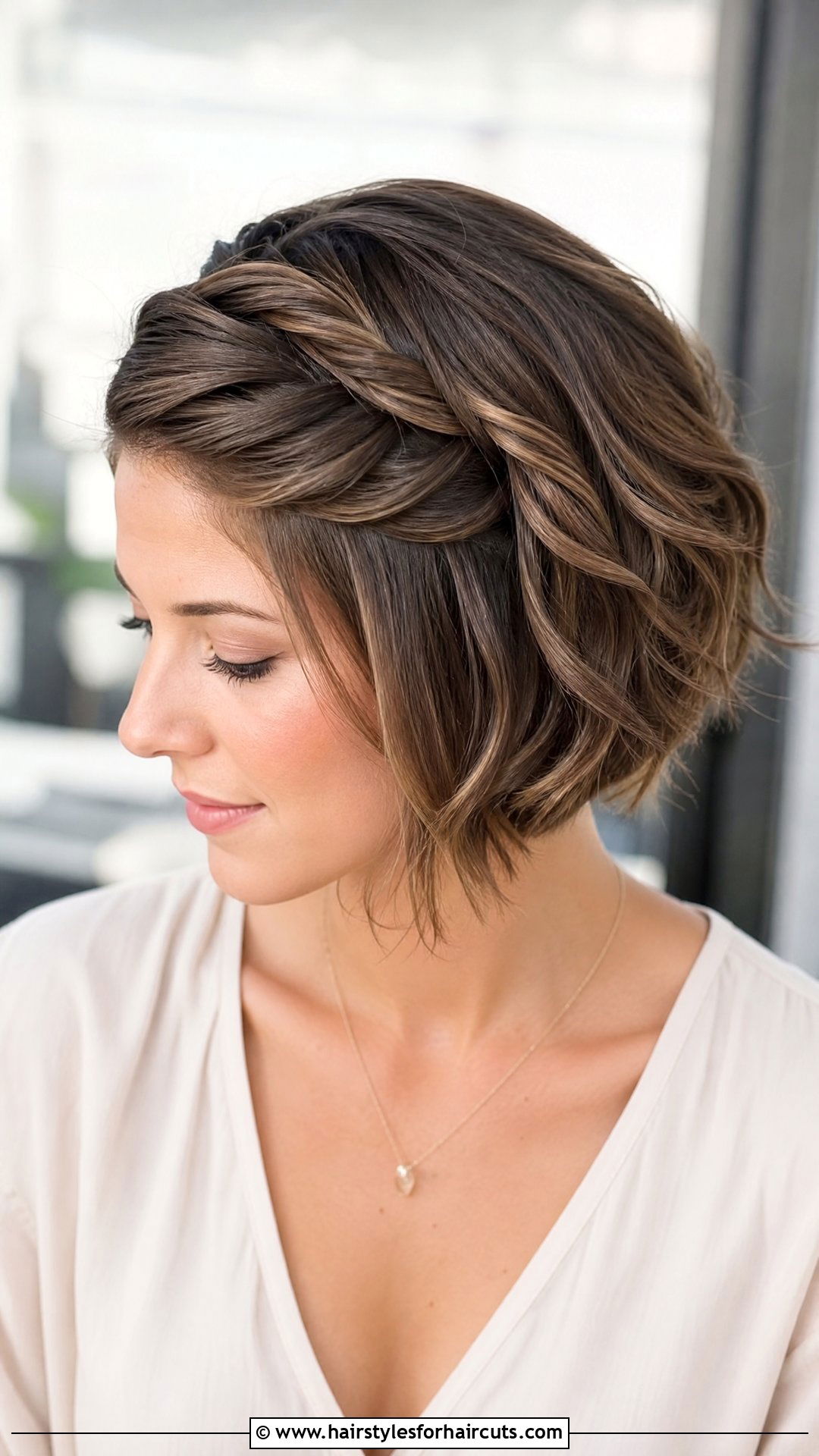 Twisted Front Short Bob - 25 wedding hairstyles for short bob - 25 wedding hairstyles for short bob