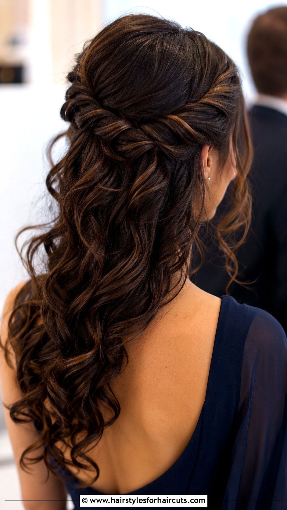 Twisted Half Up Curly Hair - 25 curly hair party hairstyles - 25 curly hair party hairstyles